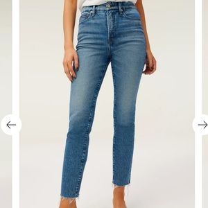 Good American Good Classic Raw Edge Jeans